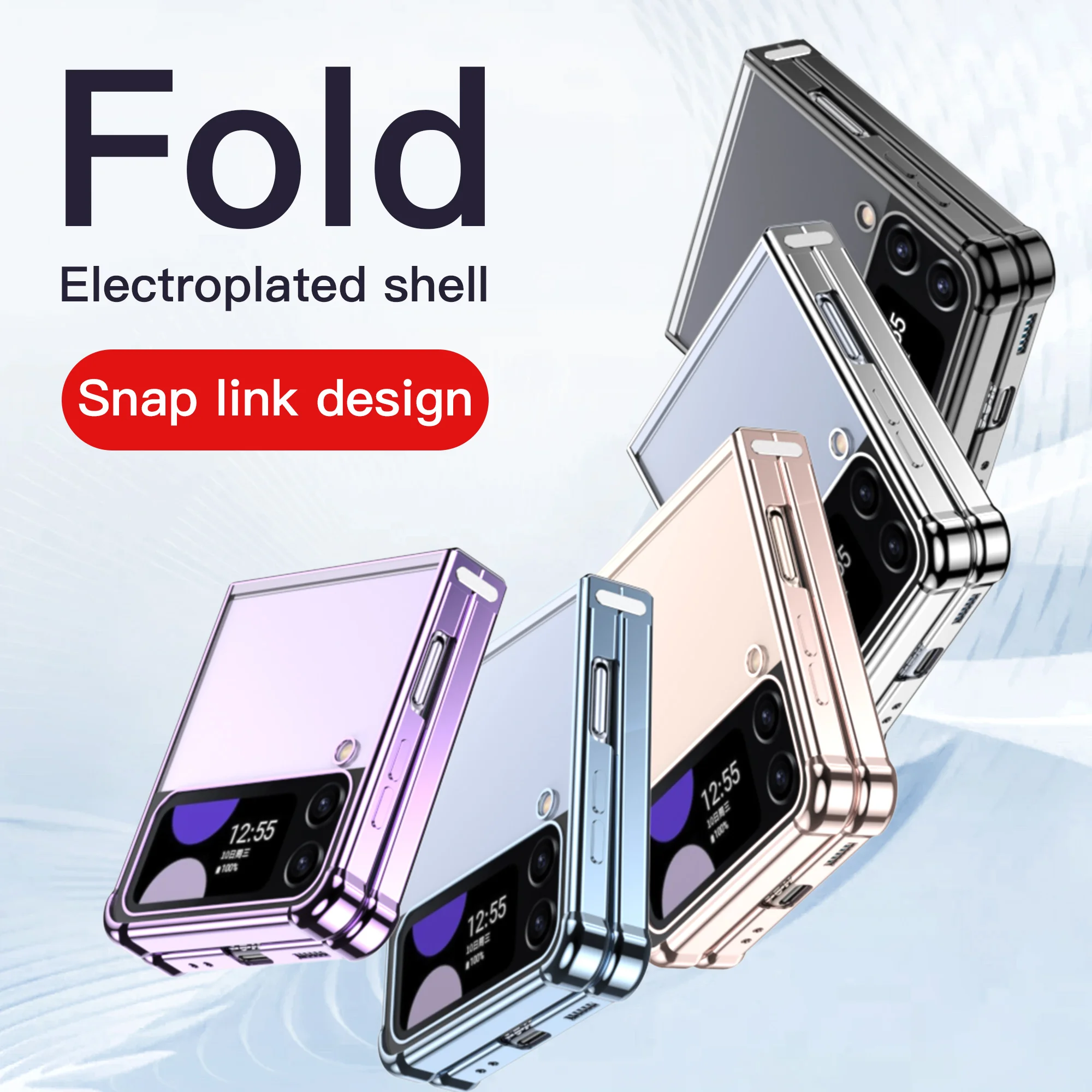 

Transparent Shockproof Plating Case for Samsung Galaxy Z Flip 4 3 5G Phone Cover Anti-knock TPU Soft Clear Case for Flip4 Flip3