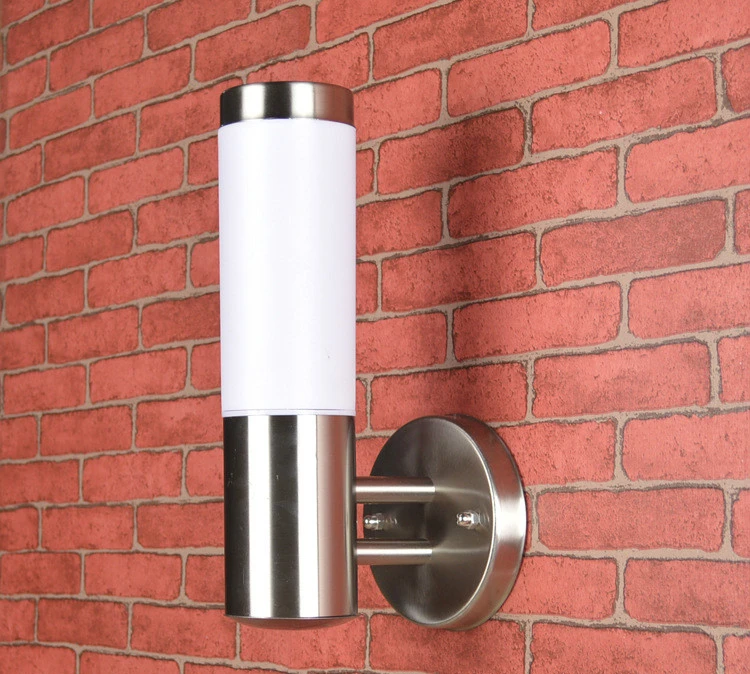 

Уличный светодиодный настенный светильник, серебристый абажур из нержавеющей стали молочного цвета, наружная лампа для крыльца без светил...