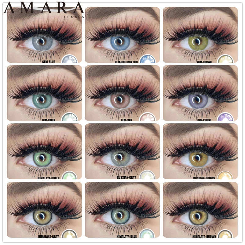 

Линзы AMARA натурального цвета для глаз, 2 шт., цветные контактные линзы для глаз, голубые Красивые контактные линзы для глаз, ежегодные космети...