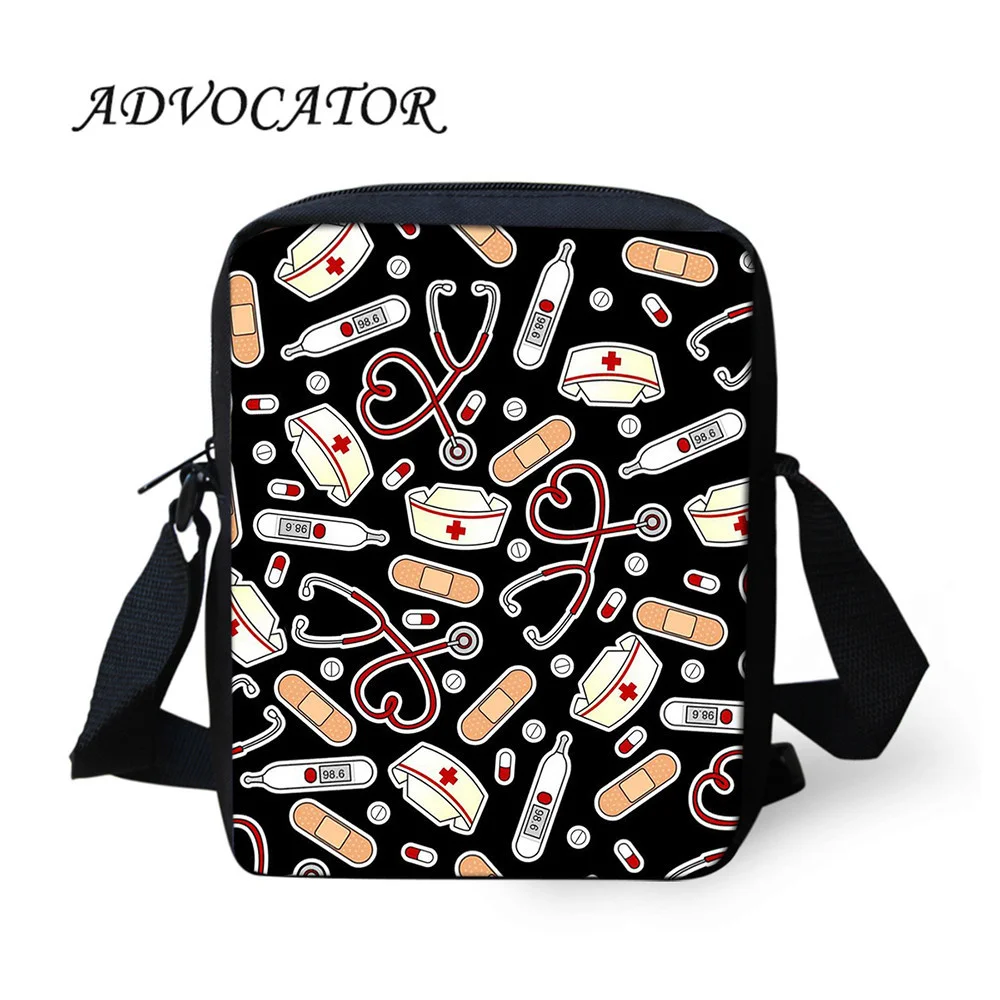 

New Cute Students Bags Nurse Printing Shoulder Bag for Ladies Casual Mini Messenger Bags Waist Packs