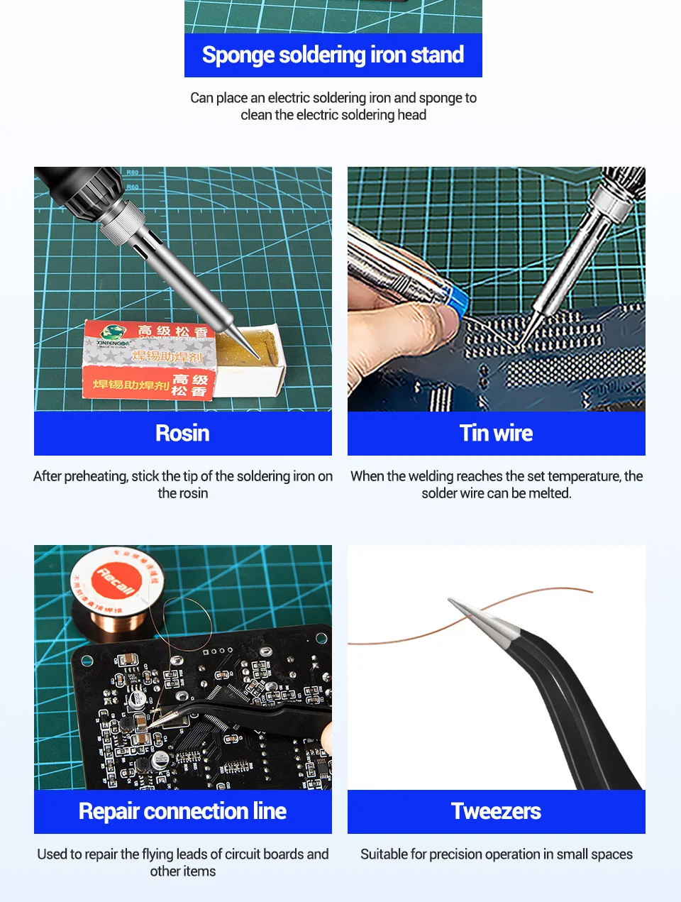 Электрический мини-паяльник ANENG SL103 13 шт. 180 ℃ ~ 500 регулируемая температура 60 Вт