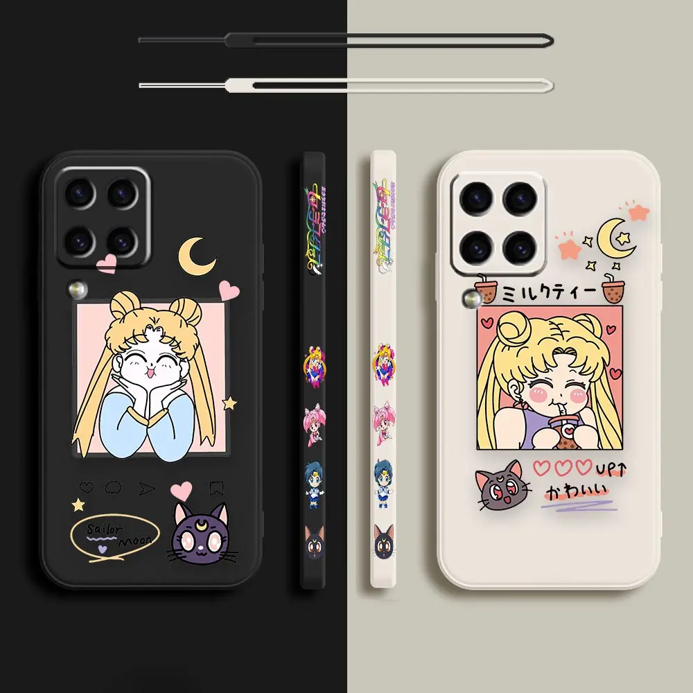 

S-Sailor Moon Cartoon Case For Samsung M62 M53 M52 M51 M33 M31 M30 M21 M20 M10 Note 20 10 9 8 Ultra Plus Lite 5G Cover Fundas