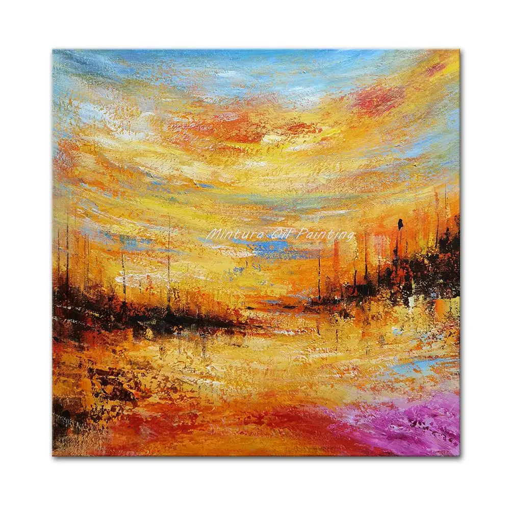 

Mintura Handpainted Modern Oil Painting On Canva Wall Art Picture For Living Room The Abstract Landscape Home Decoration Artwork