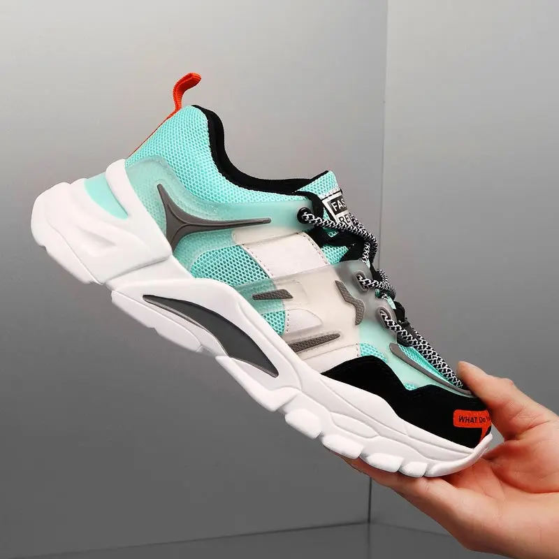 

Летние дышащие кроссовки на массивной подошве, мужская спортивная дешевая спортивная обувь, мужская обувь для бега, зеленая спортивная обу...