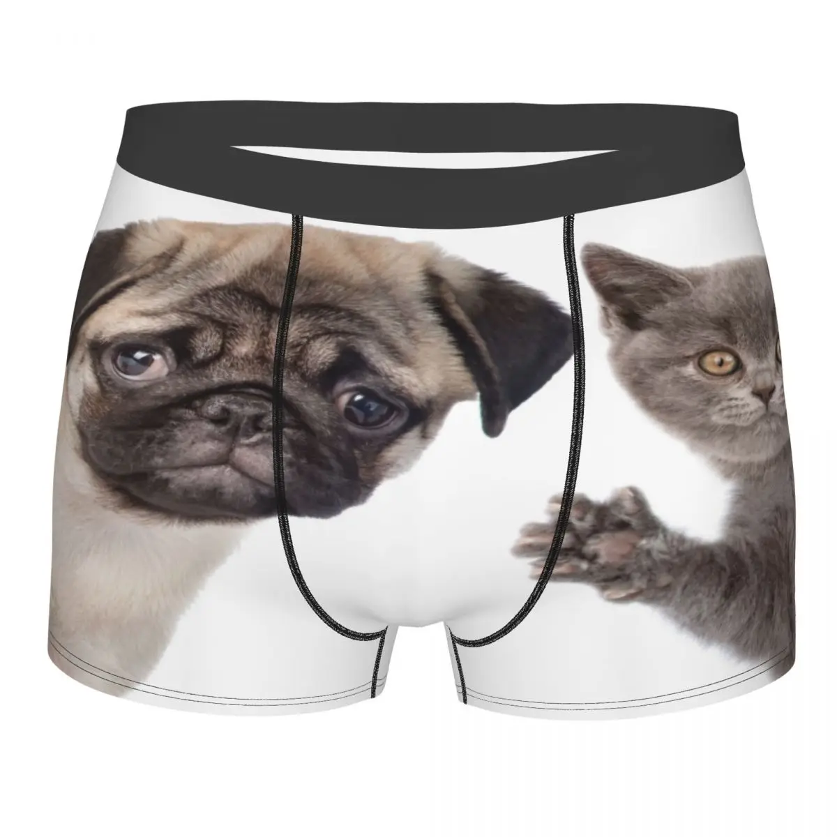 

Boxer Men Underpants Peeking Cat And Dog Men's Panties Shorts Breathable Mens Underwear Briefs Sexy Boxers