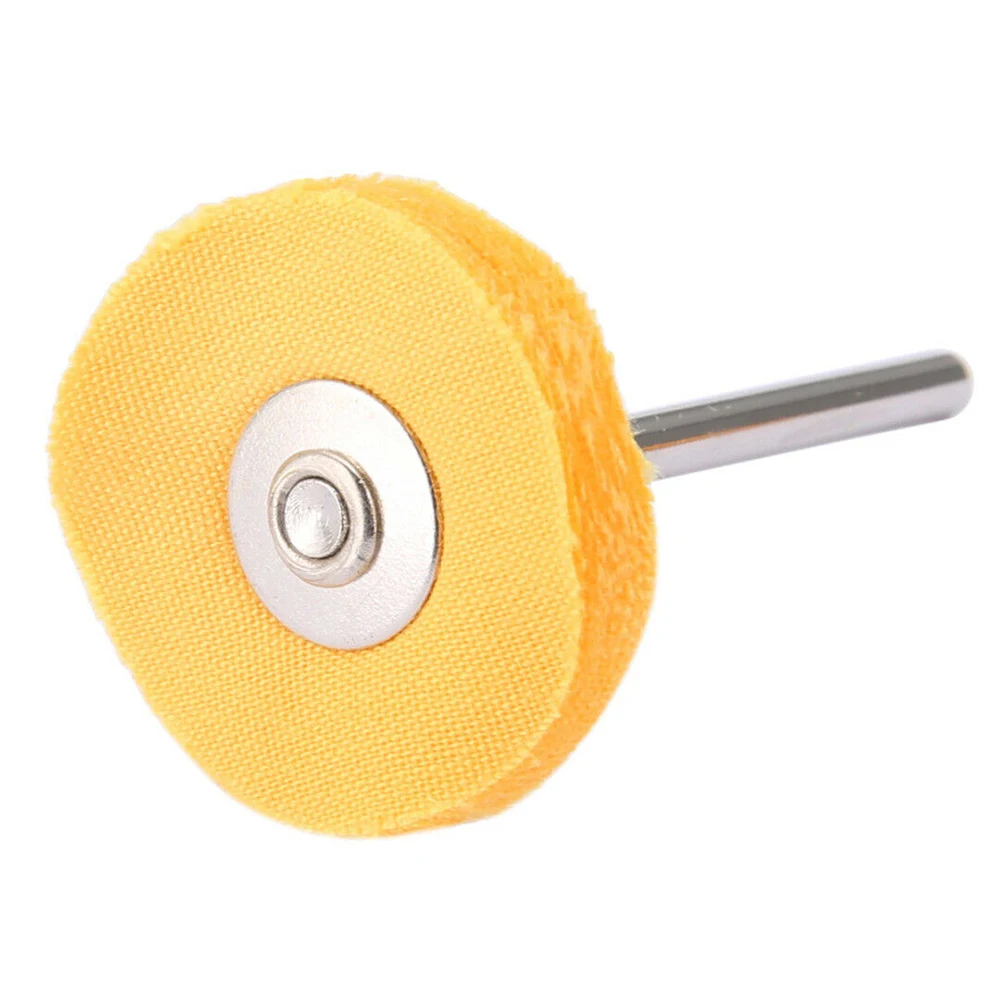 

Cloth Polishing Wheel Brush Pad 3mm Shank Yellow Jewelry Wood Buffer Rust