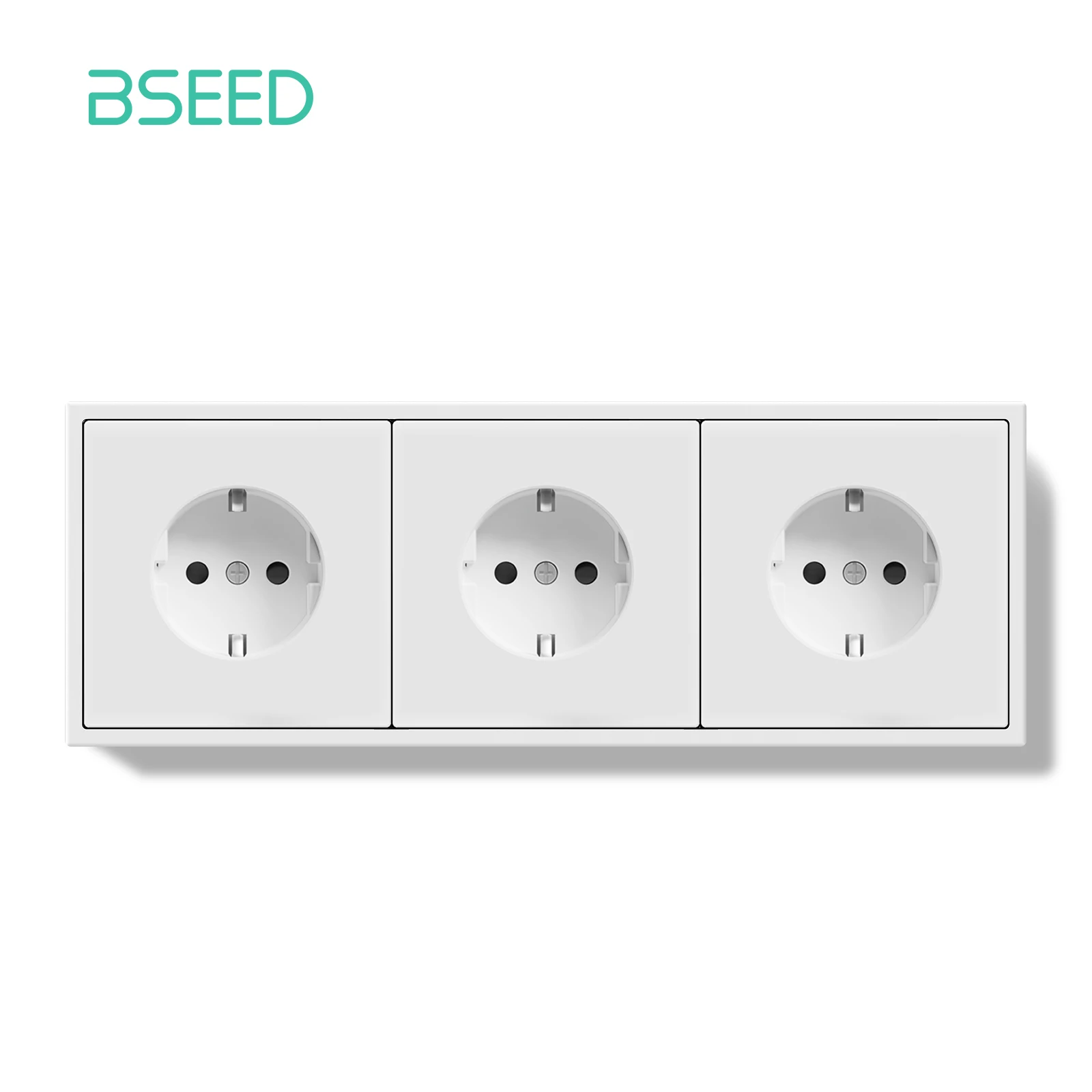 Фото BSEED Стандарт ЕС Одинарная настенная розетка Двойные электрические розетки Германия Россия Настенная розетка Белый Черный Пластиковый каркас 16А №4