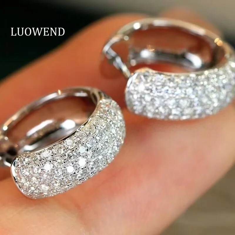 Серьги-кольца из белого золота 18 К