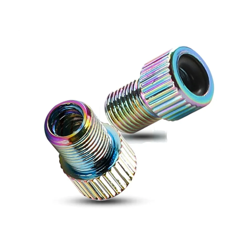 

2pcs Bicycle Aluminum Alloy Valve Adaptor Presta-To-Schrader Valve Colorful Pump Connector Converter Cycling Accessories
