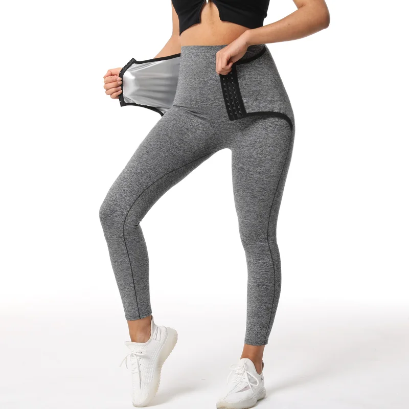 

Женские брюки-сауна для живота, дышащие тренировочные штаны для йоги, эластичные штаны с высокой талией для бега и фитнеса
