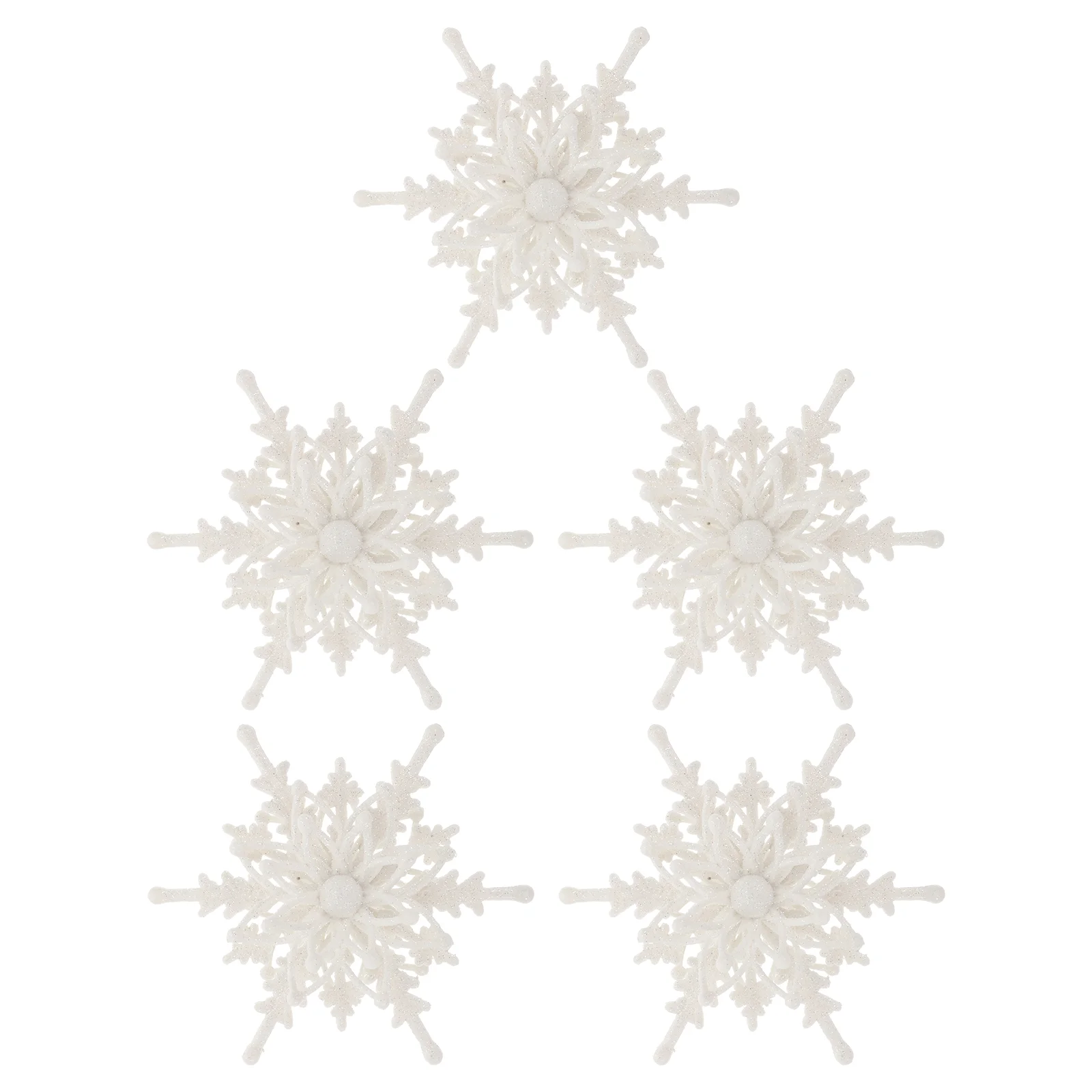 

5 Pcs Three-dimensional Snowflake Pendant Shape Hanging Xmas Ornament Dinning Table Decor Imitation Window Christmas Utenciles