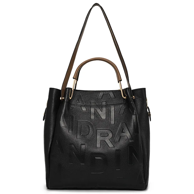 Leather commuting messenger bag for women Luxury designer handbag for women Large capacity shoulder bag