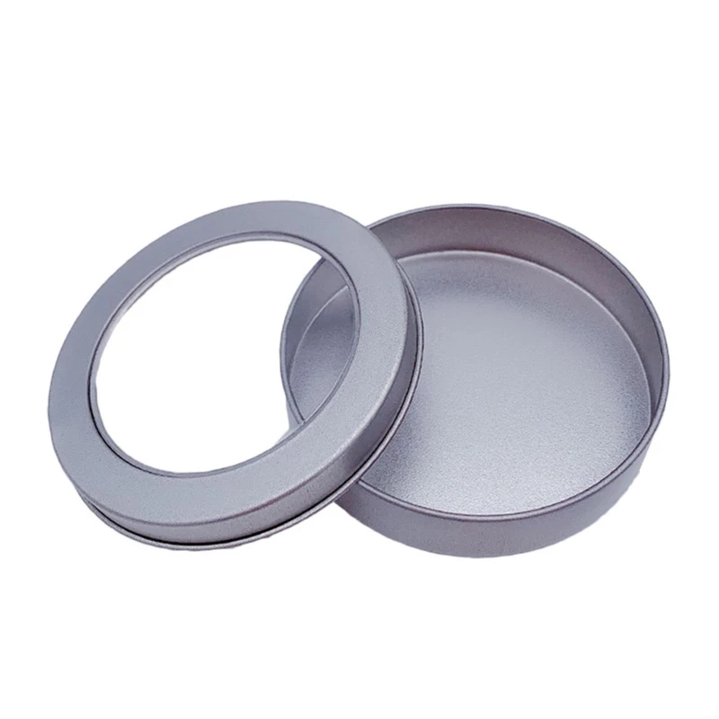 

Storage Tin with Lid 9x2cm Mini Metal Can Wear Resistant Containers for Jewelry Candy Charging Cable Durable Container