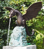 creative garden water fountain fire breathing dragon sculpture waterscape garden statue resin decoration decoraci%c3%b3n de patio