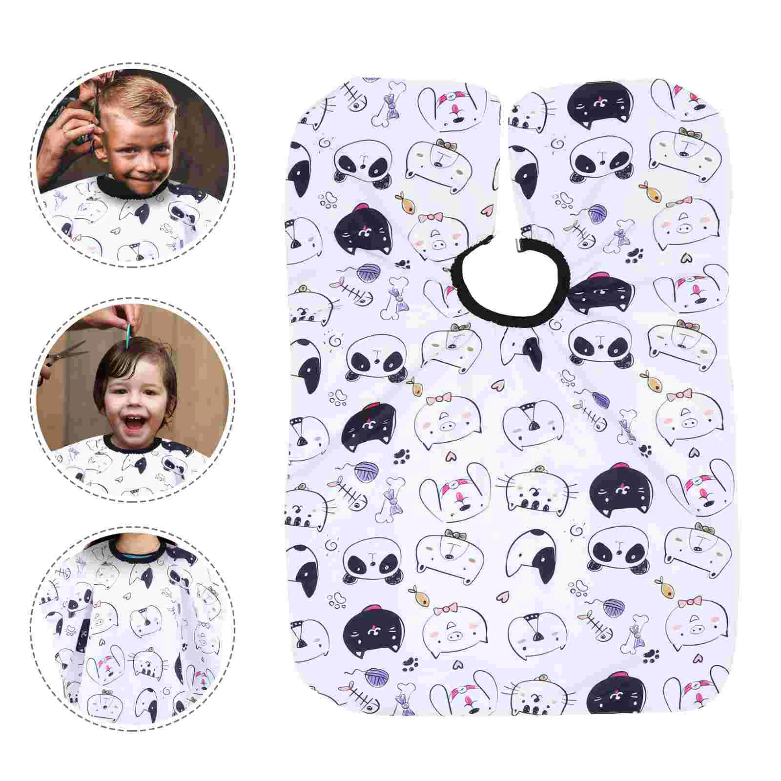 

Водонепроницаемая детская накидка для стрижки волос Мультяшные собаки кошки парикмахерский стиль салонная накидка