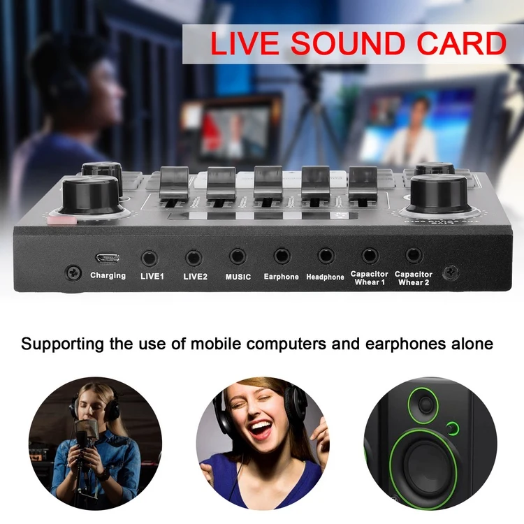 Многофункциональная звуковая карта Live V9 и стандартный комплект BM800 для ведения трансляции, записи, конденсаторный микрофон (art.: 3920c8606b8fa) - 3920c8606b8fa