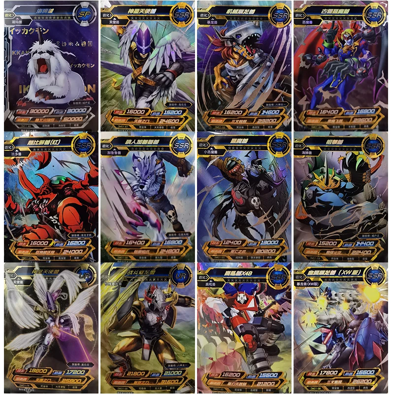 

Аниме Digimon Приключения Редкие SP SSR UR Flash Card Garurumon Angewomon Коллекционная игра солитер