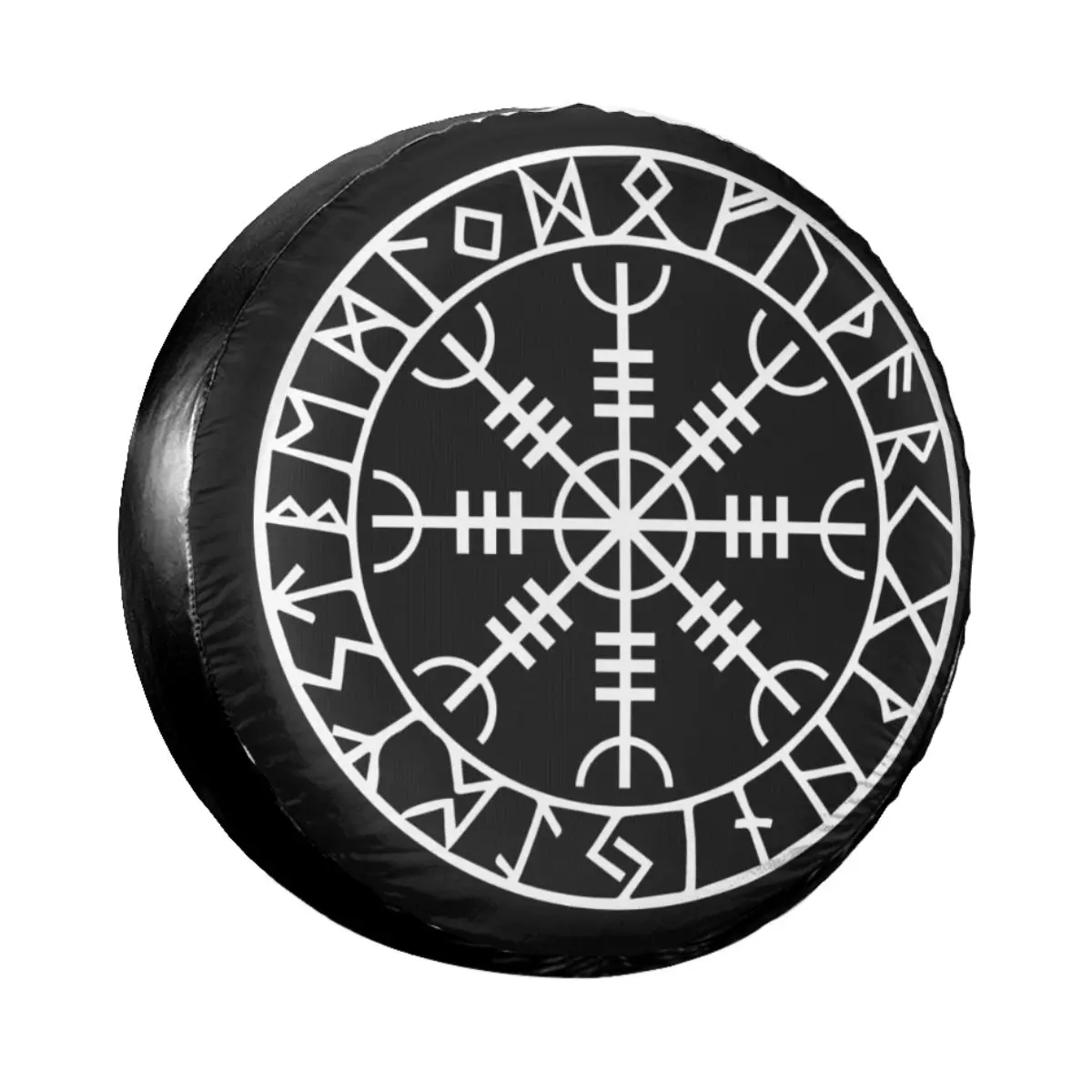 

Norse Viking Rune Amulet Spare Tire Cover for Jeep Trailer RV SUV Truck Camper Travel Icelandic Vegvisir Compass Car Wheel