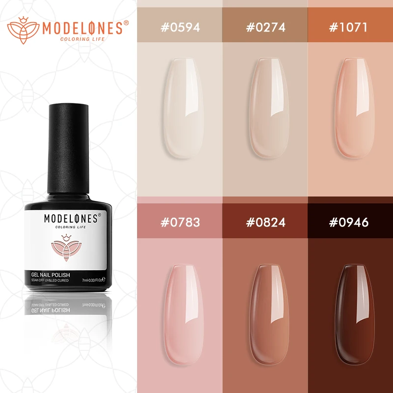 Гель-лак для ногтей Modelones 6 шт./коркор. серия розовых цветов маникюр верхнее
