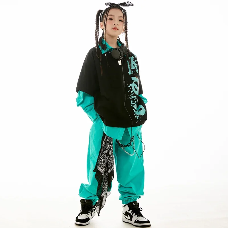 2023 детская одежда в стиле хип-хоп топы с длинным рукавом для девочек пальто синие