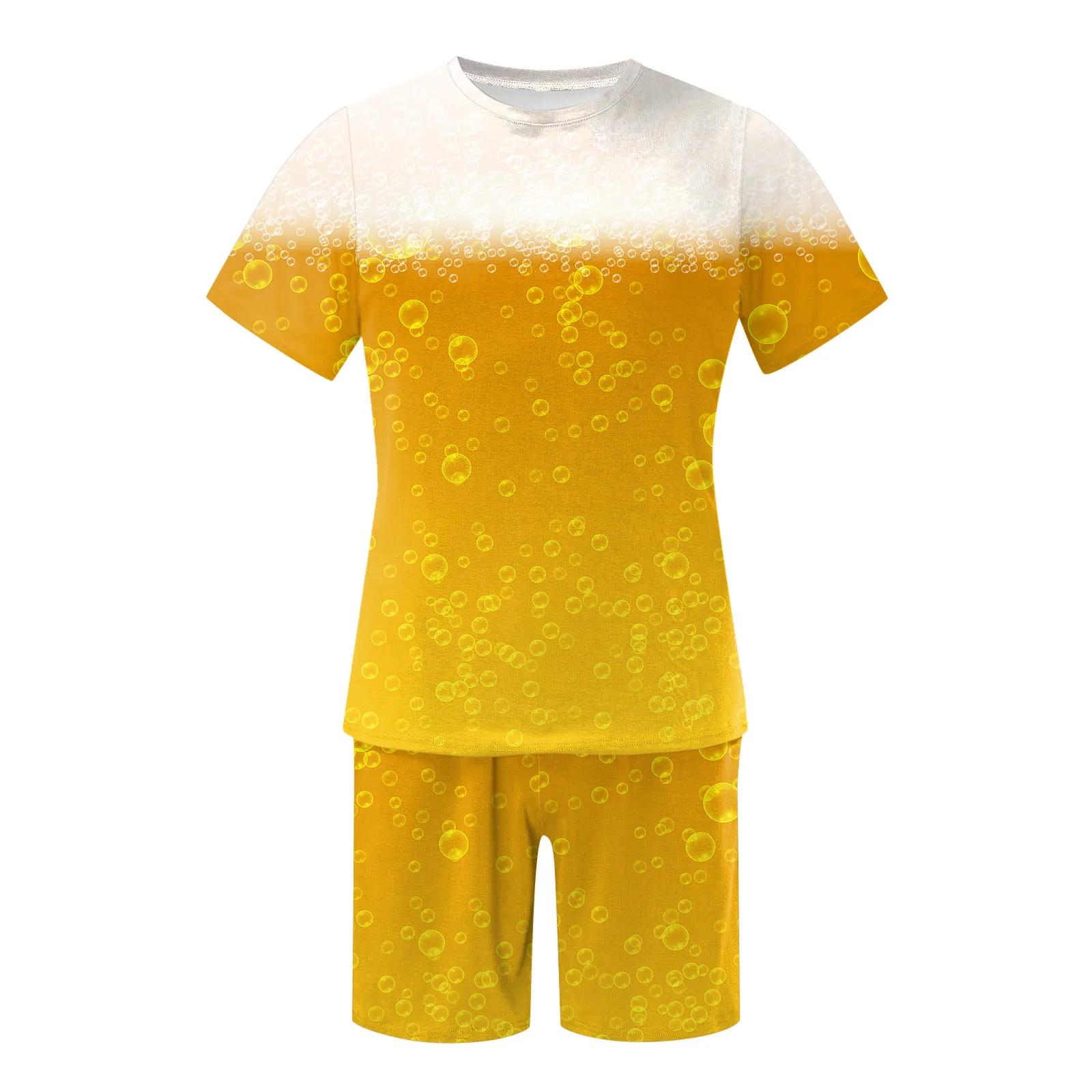 Men'S Sets Summer Printing Tracksuit Men New Fashion Casual Short Sleeves T-Shirt+Shorts 2 Piece Set Male Sportswear Oversized