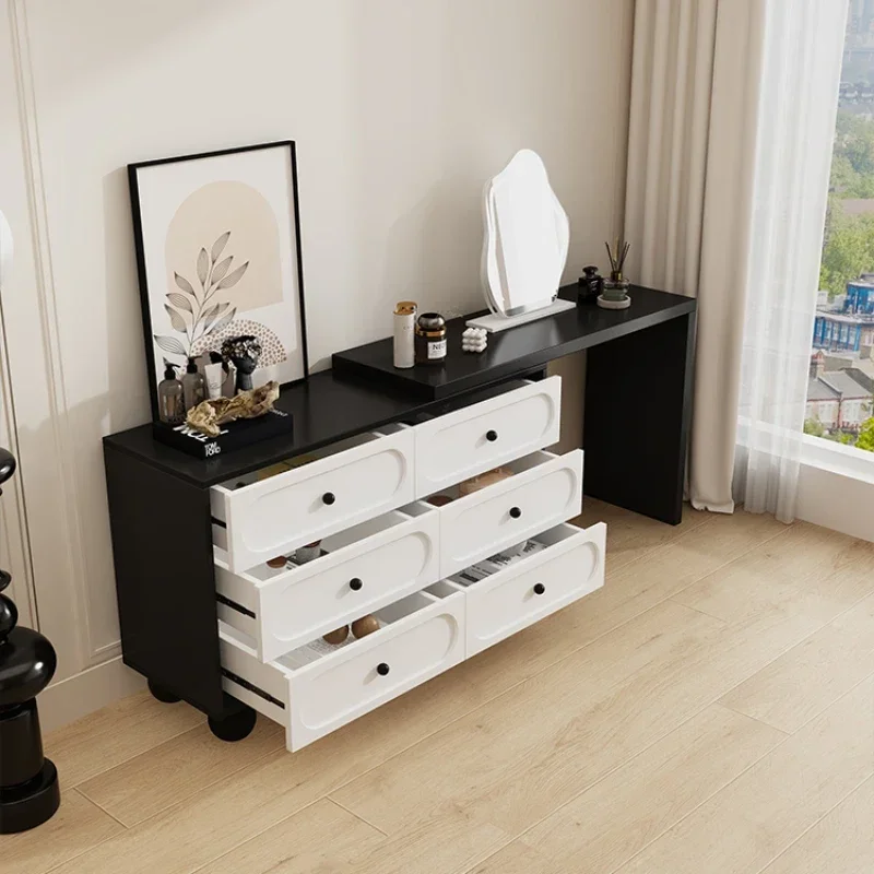 Туалетный столик с ручкой дизайн черный глянцевый туалетный шкаф для хранения