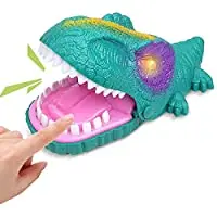 

Snappy Dinosaur Dentist Classic Bite Finger Game Dino Toy Funny Family Party Tabletop Board Game with LED Light and Sound