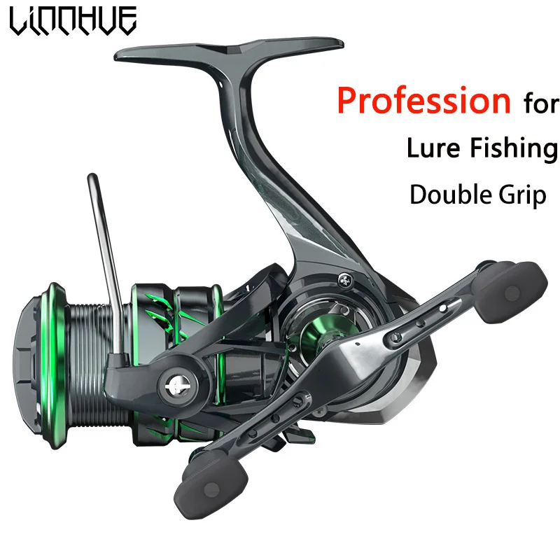 

LINNHUE Reel Fishing LX1500S 2500S Shallow Spool Metal Double Grip 12KG Drag Spinning Reel Fishing Accessory Sea Fishing Reel