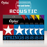 orphee new fire lock series acoustic guitar strings nano double coated anti rust high level guitar strings