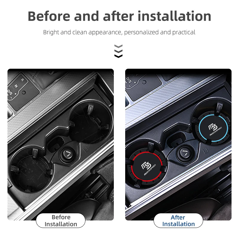 2 шт. автомобильный силиконовый коврик для чашки с водой противоскользящий