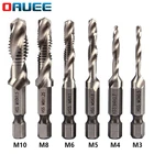 Набор сверл с шестигранным хвостовиком, ручные инструменты с титановым покрытием и резьбой стандарта M3, M4, M5, M6, M8, M10, 16 шт.