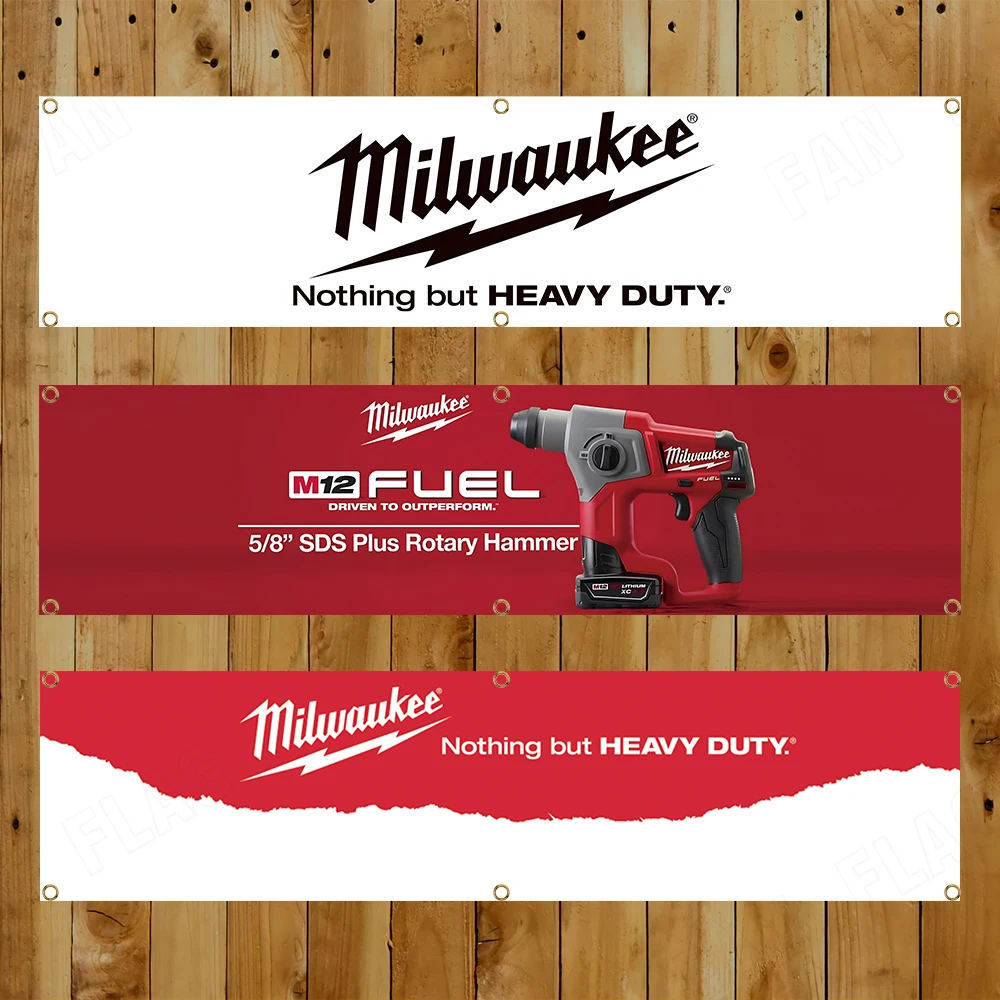 60x240 см инструмент W-Milwaukees баннер флаг логотип бензопилы Полиэстер Печатный