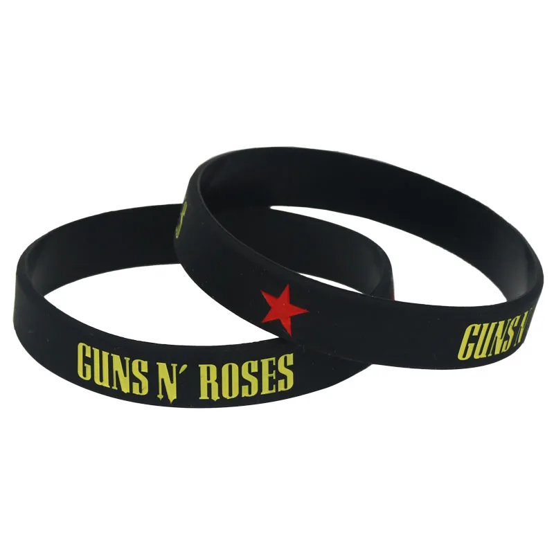 1 шт. новые силиконовые браслеты GUNS'N ROSES рок музыкальные G N' R * Браслеты