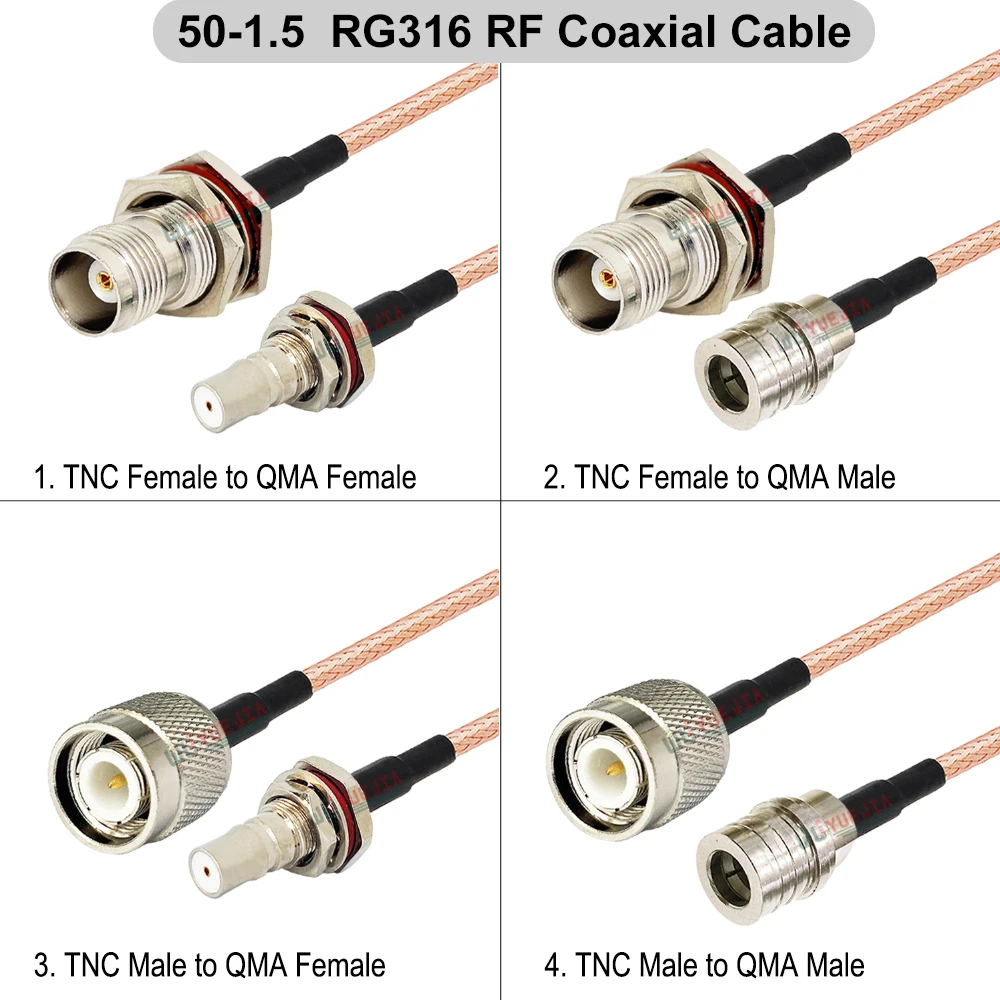 1 шт. L12TNC QMA RG316 кабель переборки гнездовой разъем к вилке TNC/водонепроницаемый 50-1 5