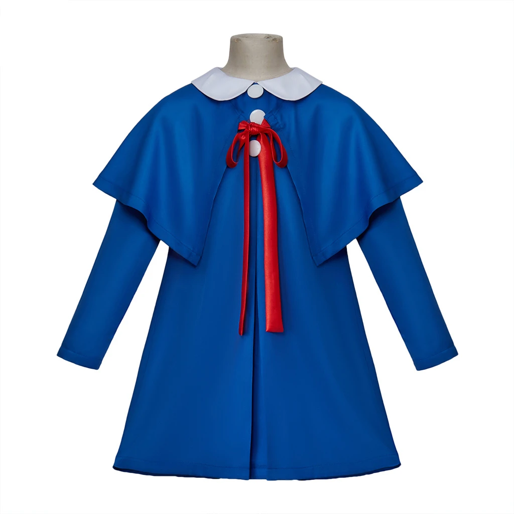 Cosplay Costume Madeline Dress Children Cloak Blue Lapel Dress For Girls