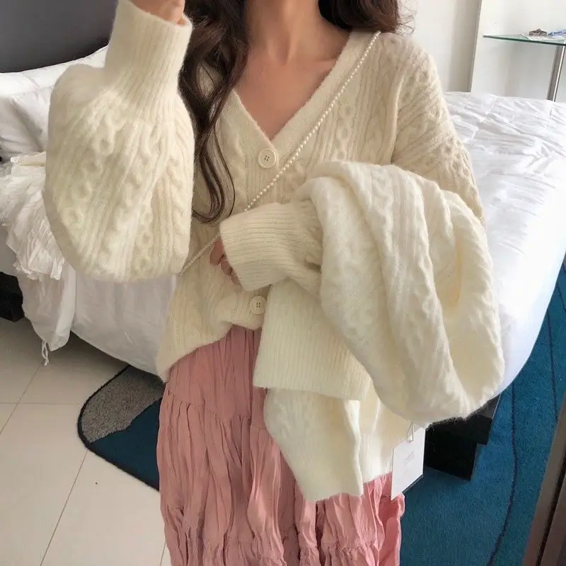 

2022 Autumn Winter Fashion Sweet Sweater Women's Pullovers Clothing Korean Style Loose Knitwear Female Elegant Sweaters J21