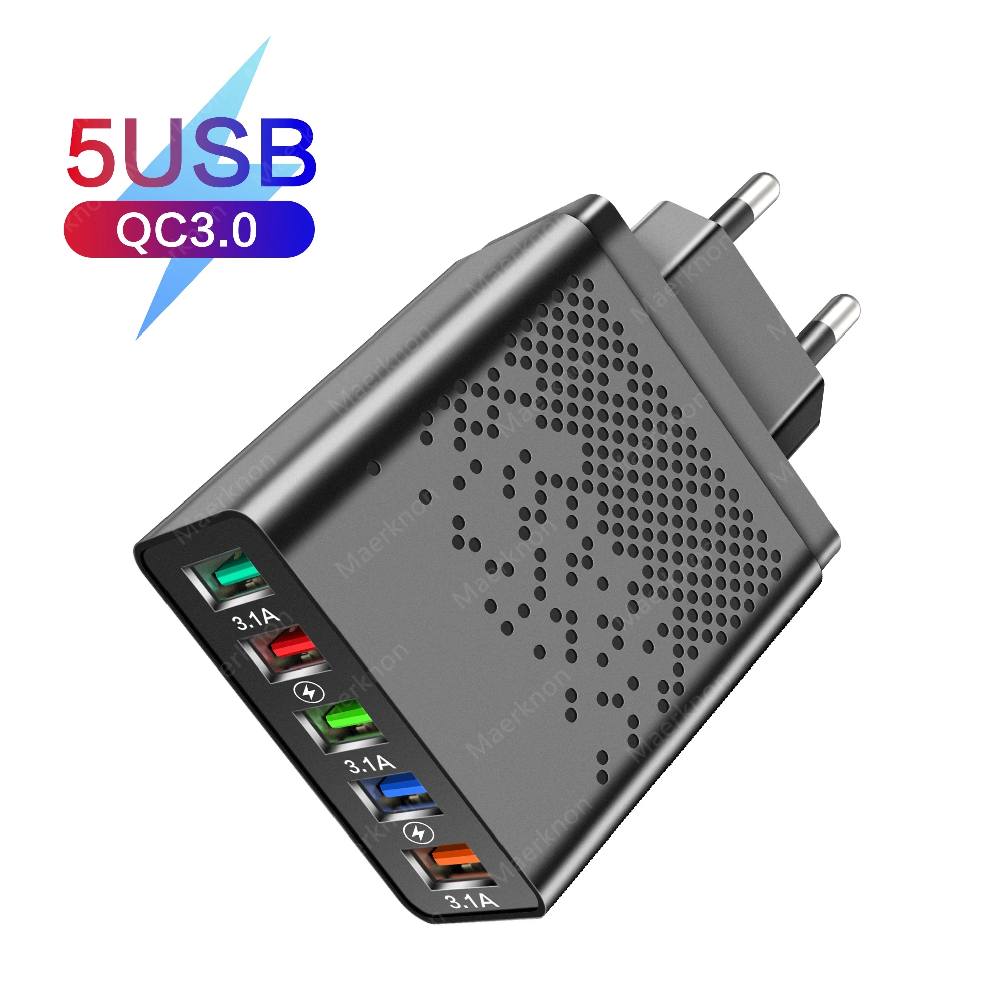 

5 Ports Quick Charge 3.0 4.0 USB Charger For xiaomi iphone 13 12 pro Tablet Wall Mobile Phone Chargers Adapter Fast Charging