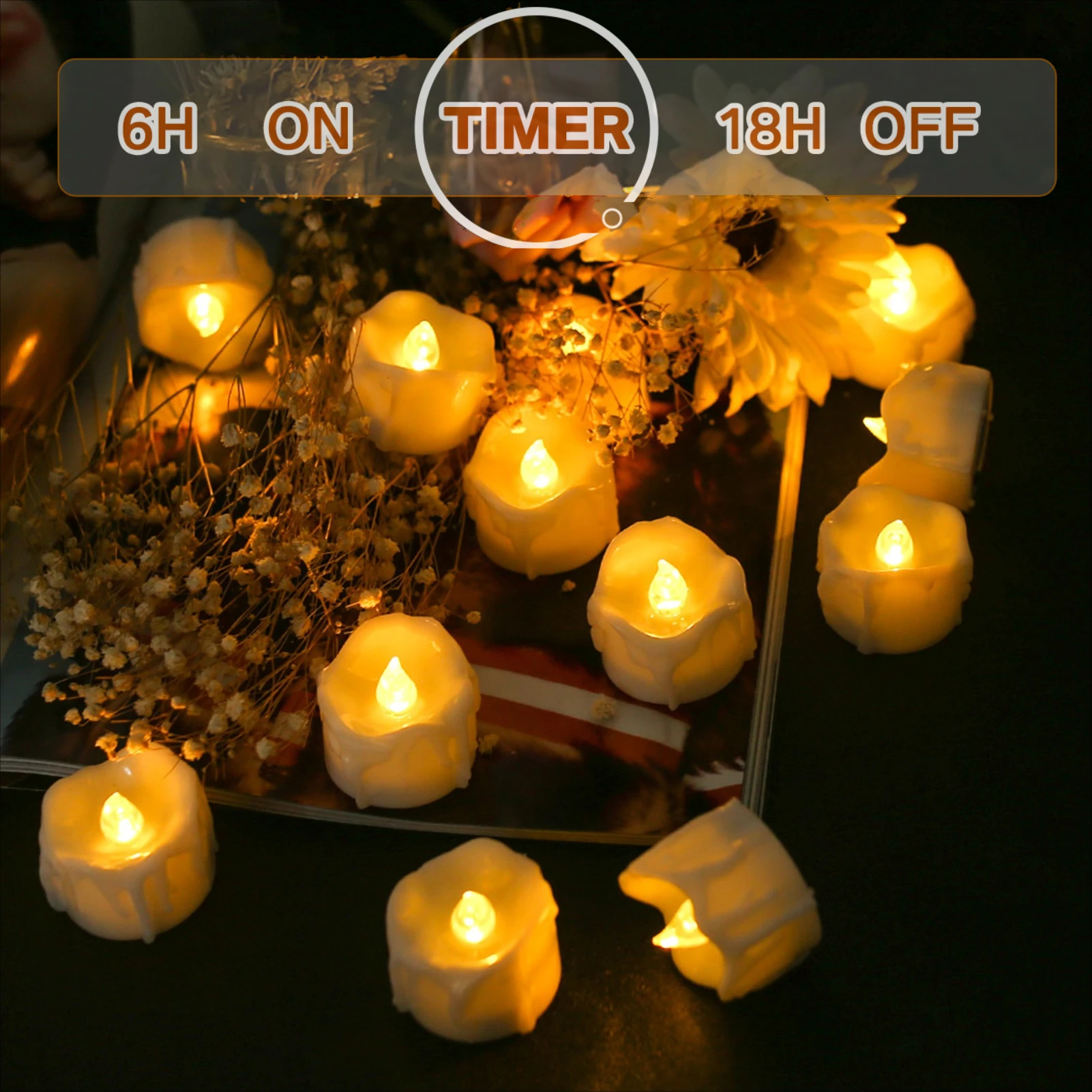 

Светодиодные свечи Drip Wax 12/24 шт.