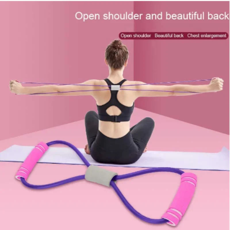 

TPE 8 Word Fitness Yoga Gum Resistance Rubber Bands Fitness Elastic Band Fitness Equipment Expander Workout Chest Expander