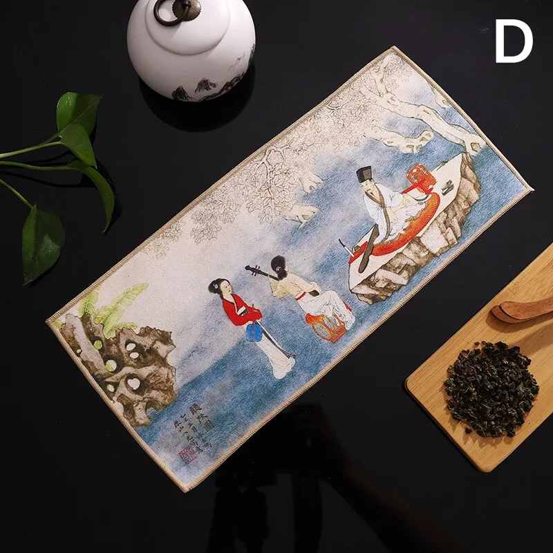 

Китайское профессиональное тряпичное окрашенное толстое чайное полотенце, супер впитывающий высококачественный набор для чистки чая, чашка, коврик, аксессуары