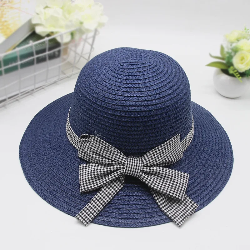 

Folding Straw Hat Women Summer Sunscreen Beach Cap UV Floppy Travel 56-58cm Wide Brim Cap Sun Protection Hats for Women