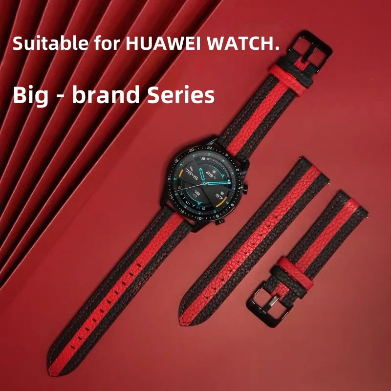 Фото Ремешок из натуральной кожи 20 мм 22 мм для Samsung Galaxy watch 6/5 pro/7/FE/4/классический ретро-браслет amazfit GTS-GTR 4-3-2e ремешок для часов №1