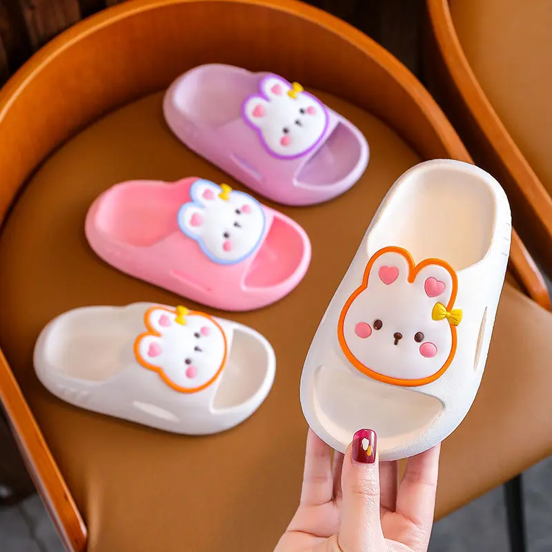 New Children's Slippers Cute Cartoon Animal Rabbit Slippers Breathable, Comfortable, Non slip, Soft Home Slippers for Children