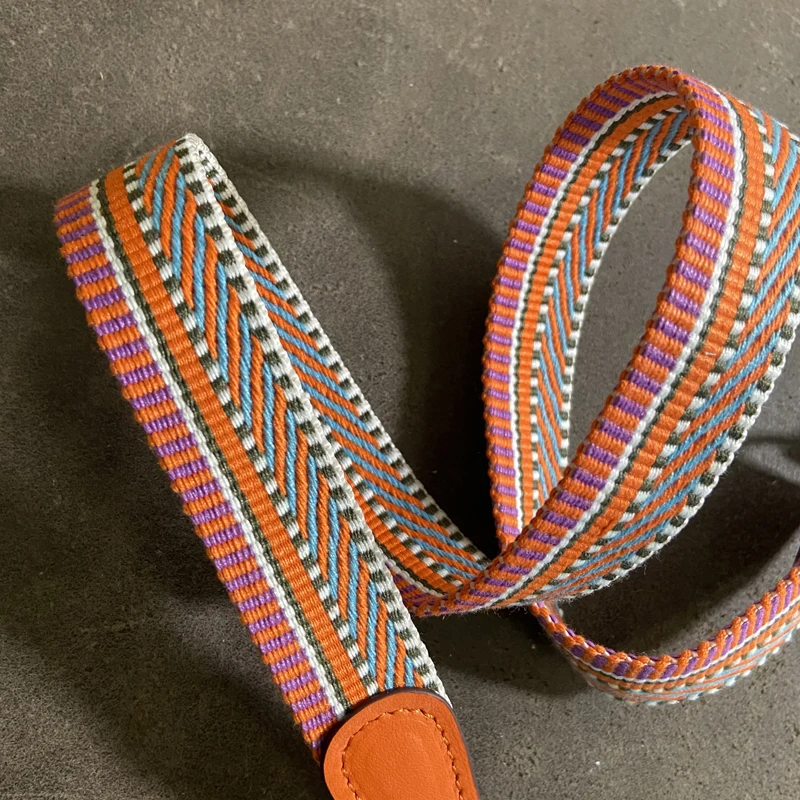 Evelyn Bag With Shoulder Strap Color Woven Canvas Shoulder Strap All-match Leather Diagonal Bag Strap Accessories