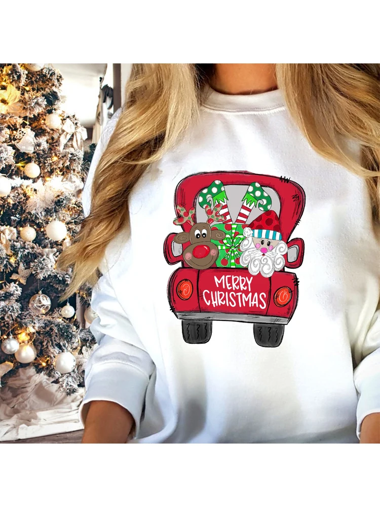 Женский свитшот с рисунком Санта-Клауса длинным рукавом