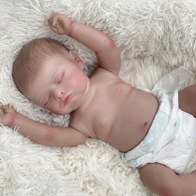 45 см полностью виниловое тело милая спящая кукла Reborn для девочек розали с