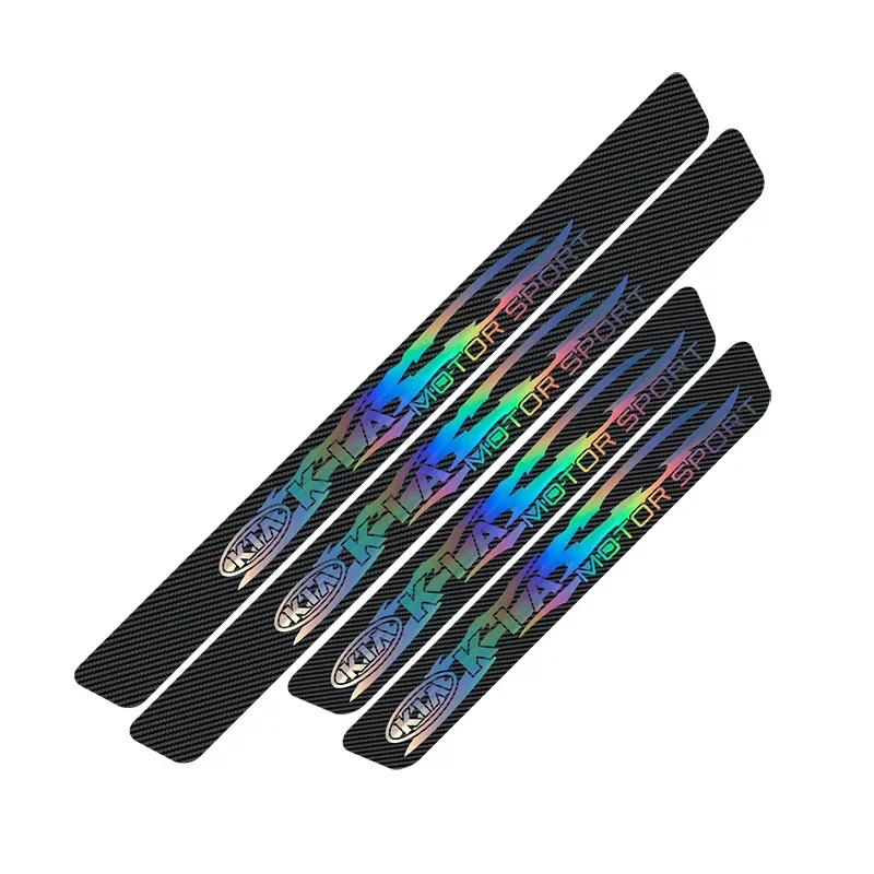 Лазерная защитная наклейка на порог автомобиля для эмблема KIA K2 K3 K5 RIO Seltos Optima Soul