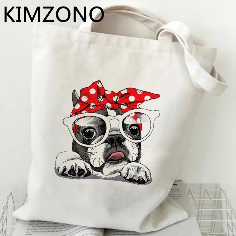 

Сумка для покупок в виде французского бульдога, сумка для покупок из переработанного материала, Джутовая сумка, Хлопковая сумка, Многоразов...