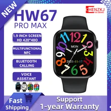New HW67 Pro MAX Smart Watch Men Women Series 7 NFC Full HD 1.9 Inch Screen Bluetooth Call Pk W27 For Xiaomi Huawei Smart Phone