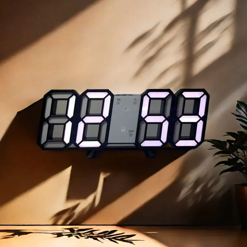 Настенные 3d-часы цифровой будильник с 3 уровнями яркости функцией сна для дома